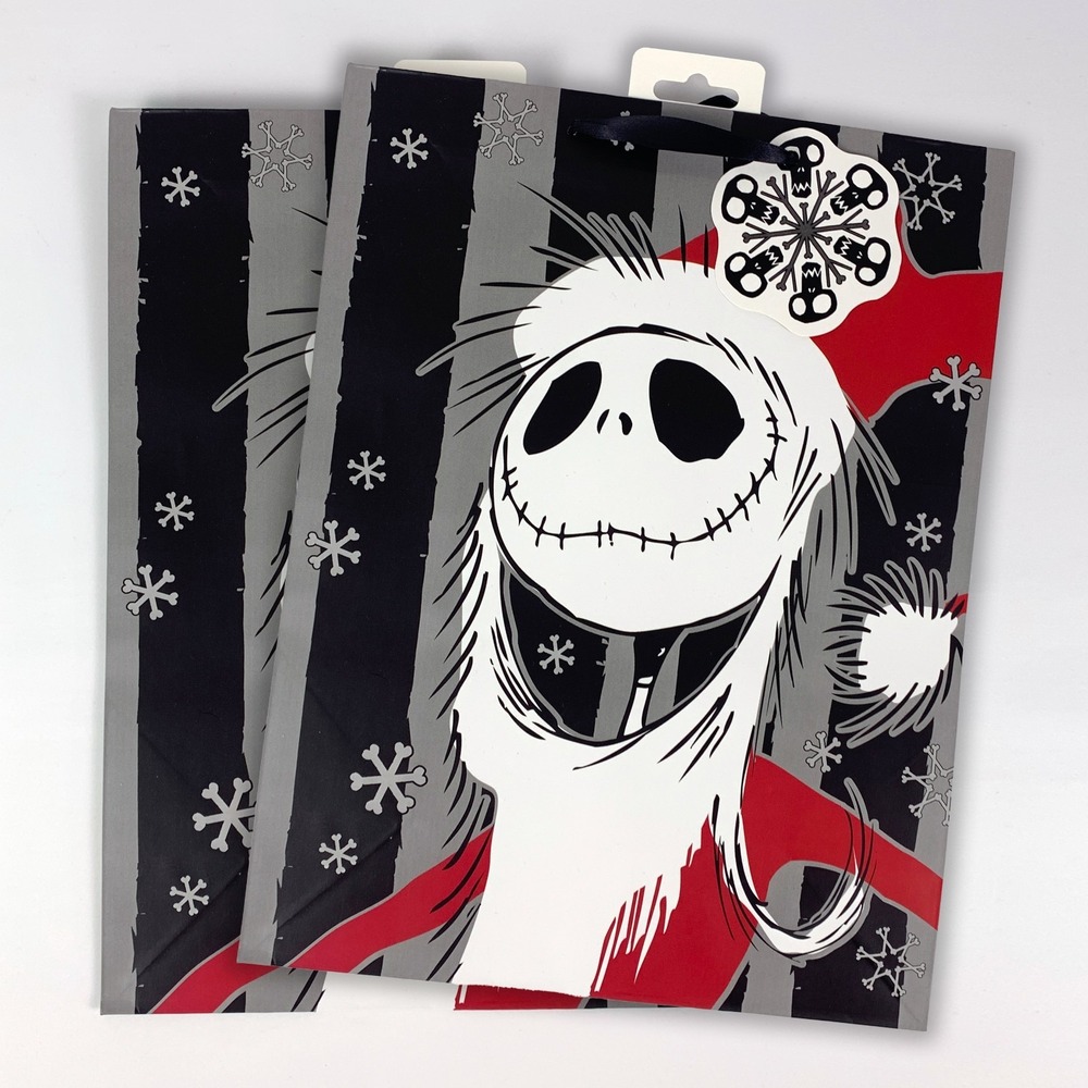 Nightmare Before Christmas NBC Paper Gift Bag & Tag Lot of 2 13x10x4.5" Jack SEE